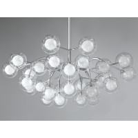 Люстра в зал 30 лампочки хром сатин Diasha 886-30BSL