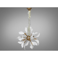 Декоративна підвісна люстра з фарфоровими елементами, 12 ламп, золото Diasha 7172-12PGD