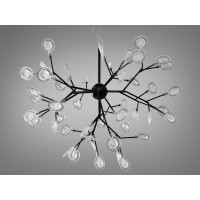 Декоративная люстра в зал 45 лампочки, чорна Diasha 887-45CBK