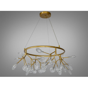 Шляхетна підвісна люстра "Світлячок", 36 ламп, золото сатин Diasha Y887-36CGD