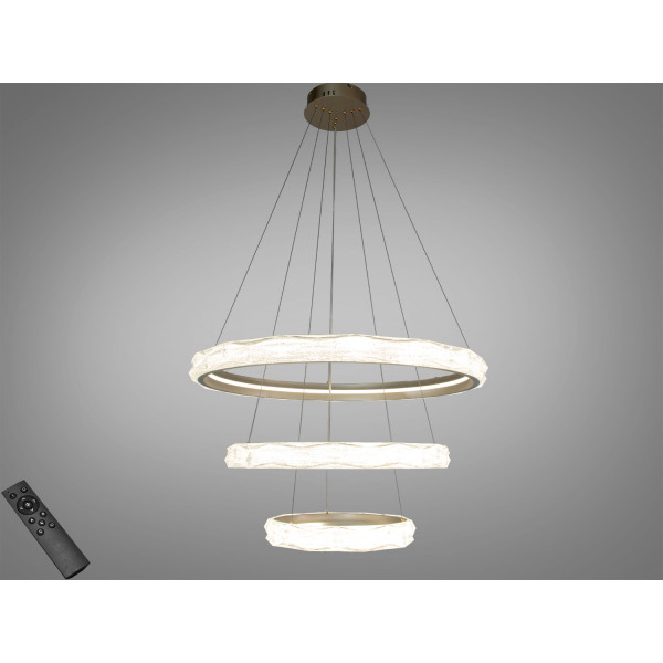 Кришталева світлодіодна люстра-підвіс, 60W Diasha 583-800+600+400G