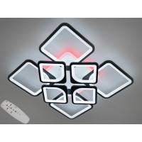Стельова світлодіодна люстра смарт світильник з пультом, 155W Diasha H8060/4+4BKLED3colordimmer