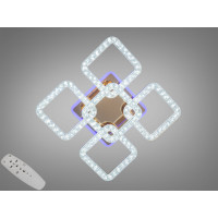 Стельова світлодіодна люстра з пультом, підсвіткою, 80W, золото Diasha 2205/4+1GLED3colordimmer