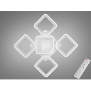 Сучасна стельова світлодіодна люстра в спальню з ІЧ пультом, 50 Вт Diasha S8060/4+1WH