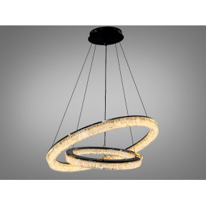 Підвісна люстра LED три кільця золото 125 Вт Diasha 1712/600+400BK