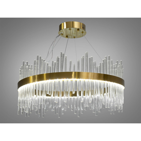 Приголомшлива кришталева люстра led на тросах підвісах, 140 Вт, бронза Diasha 839/600BR