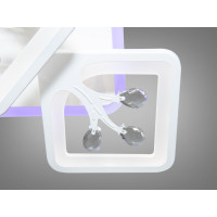 Високоефективна стельова LED люстра з пультом, підсвіткою, 90Вт, біла Diasha S8157/4+1WHLED3colordimmer
