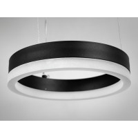 Світлодіодна підвісна люстра три кільця з пультом, димером, 90W, чорна Diasha D2485-800+600+400+200BK