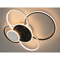 Гармонійна стельова світлодіодна люстра з пультом, 115Вт, білий+чорний Diasha 2448WH+BKdimmer