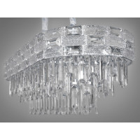 Унікальна новинка, кришталева люстра овальної форми на 12 ламп, хром Diasha 9085-900x350CH