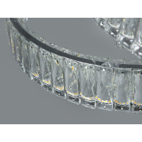 Преміальна хромована підвісна кришталева лед люстра з пультом, 80W Diasha 531/600CH