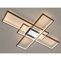 Сучасна стельова світлодіодна люстра з пультом, 125 Вт, чорна Diasha 2450BKdimmer