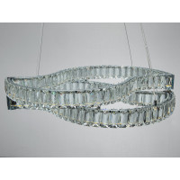 Світлодіодна підвісна люстра хром 86 Вт пульт Diasha D8920/600x400CH