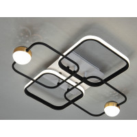 Сучасна стельова світлодіодна люстра з пультом, 55Вт, білий+чорний Diasha MX2990-2+2AWH+BK