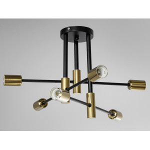 Люстра у стилі Loft на 6 ламп Diasha XL2038-6BK+GD