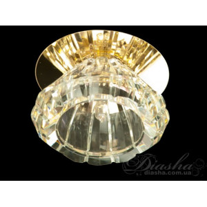 Красивий кришталевий точковий світильник, золотого кольору Diasha F6036FG
