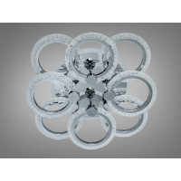Люстра стельова LED Diasha хром 8 кілець 92Вт Diasha A8180/4+4HRLED3colordimmer