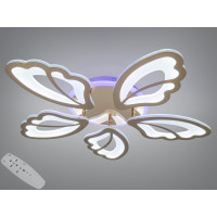 Стельова LED люстра квітка біла 80Вт пульт Diasha 8166/5GLED3colordimmer Стельова LED люстра квітка біла 80Вт пульт Diasha 8166/5GLED3colordimmer
