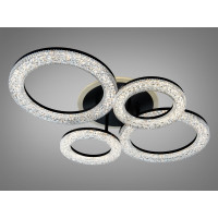Стельова LED люстра 4 кільця чорна 72W пульт Diasha 5180/2+2BK