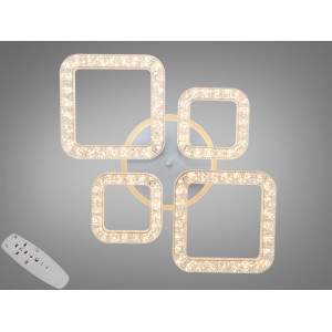 Люстра LED Квадрати біла 70Вт пульт CCT 4 модулі Diasha 5179/2+2WH