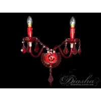 Недороге бра із кольорового акрилу в класичному стилі, дві лампи Diasha 1004/2R-G Недороге бра із кольорового акрилу в класичному стилі, дві лампи Diasha 1004/2R-G