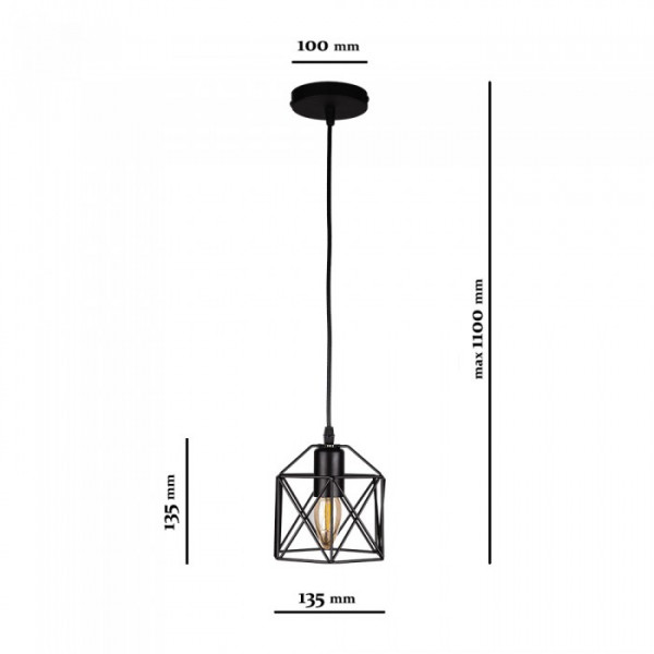 Подвесные люстры в стиле лофт Levistella 756PR101F-1 BK