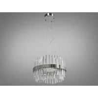 Ефектна кришталева світлодіодна підвісна люстра, 80 Вт, хром Diasha 840/400CH