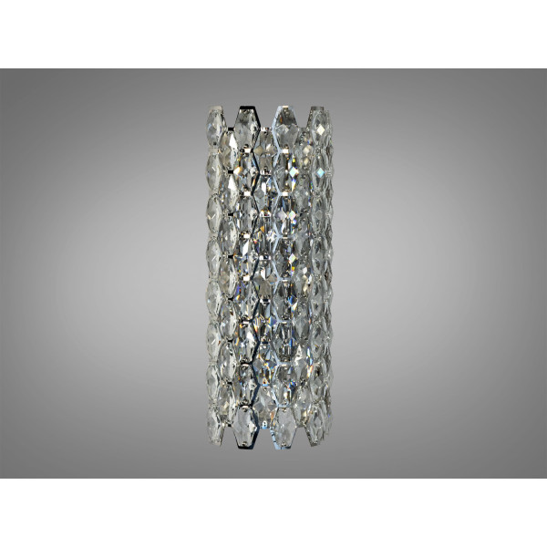 Елегантне класичне бра з кришталю під дві лампи, срібного кольору Diasha 9136-B420CH Елегантне класичне бра з кришталю під дві лампи, срібного кольору Diasha 9136-B420CH