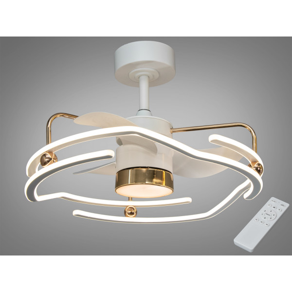 Люстра-вентилятор з пультом для дитячої кімнати, 28W Diasha 6009WH+GD