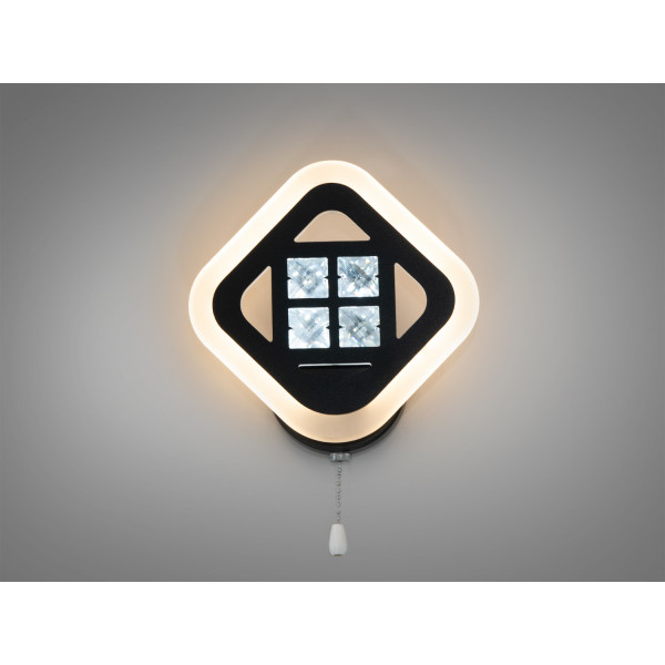 Футуристичний світлодіодний настінний світильник в спальню, 18W, чорний Diasha A8190/1BK