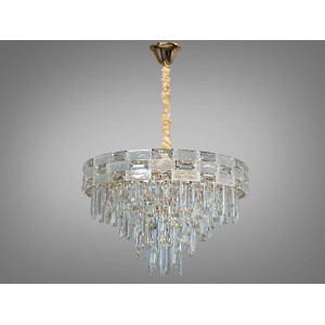 Шляхетна новинка, кругла кришталева люстра на 11 ламп, хром Diasha 9085-530GD