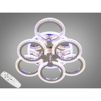 Світлодіодна акрилова люстра на пульті, 80 Вт, хром Diasha A8180/3+3HRLED3colordimme