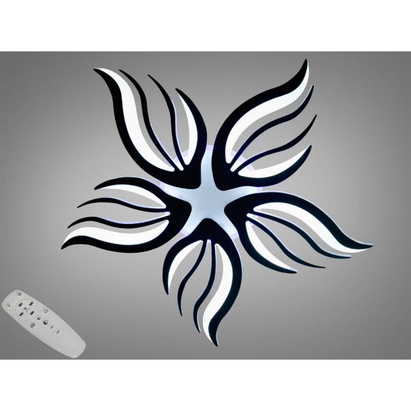 Стельова LED люстра 150 Вт хром з пультом до 25 м2 Diasha 2527/5BKLED3colordimmer