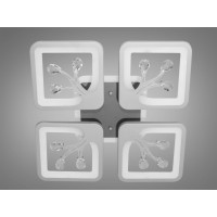 Модна стельова LED люстра з пультом, дімером, підсвічуванням,85W, сіра Diasha S8157/4GRLED3colordimmer