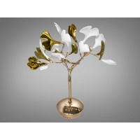 Дизайнерська настільна лампа з керамічними елементами, 3 лампи, золото Diasha 7161-3TGD