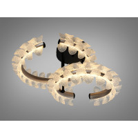 Стельова LED люстра шампань 80W з пультом 14м² Diasha 2511/500+400CG