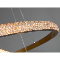 Дизайнерська світлодіодна люстра підвіс з пультом, 100 Вт, золото Diasha D2489-800+600G