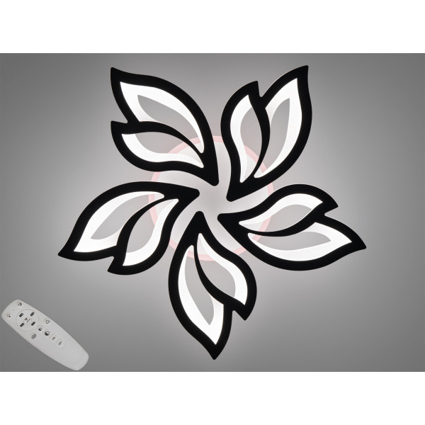 Стельова світлодіодна люстра з пультом, димером, підсвіткою, 80W Diasha 8165/5BKLED3colordimmer