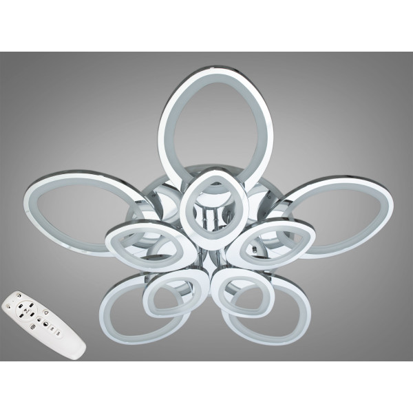 Лед люстра в спальню з пультом, димером і LED підсвічуванням, срібна Diasha 8059/5+5HRLED3colordimmer Лед люстра в спальню з пультом, димером і LED підсвічуванням, срібна Diasha 8059/5+5HRLED3colordimmer