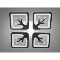 Пристельова LED люстра з пультом і підсвічуванням, 85W, черная Diasha S8157/4BKLED3colordimmer