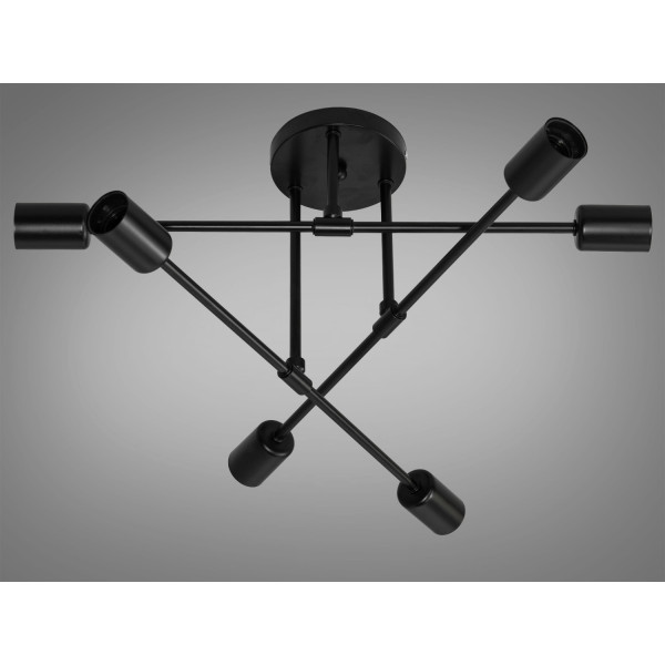 Цікава люстра у стилі Loft на 6 ламп, чорна Diasha XL2039-6BK