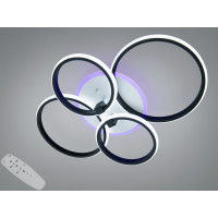 Стельова LED люстра Diasha чорна 80W 4 кільця Diasha 2526/4BKLED3colordimmer