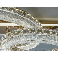 Світлодіодна люстра 2 кільця золото 180 Вт пульт Diasha MX6027/600+400S-gold