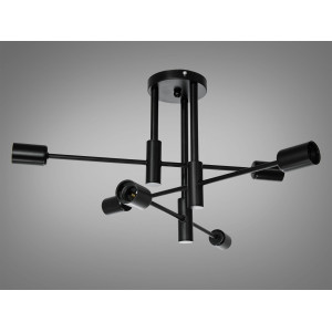 Виразна, універсальна люстра у стилі Loft на 6 ламп, чорна люстра Diasha XL2038-6BK