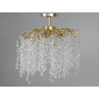 Стельова люстра Diasha Гліцинія золото кришталь каскадний дизайн під лампи Diasha A603-600GD
