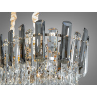 Кришталева підвісна люстра овальної форми для кухні, 8 ламп, золото Diasha 8805-800x300SG