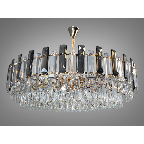 Шикарна кругла кришталева люстра підвісна, 18 ламп, срібного кольору Diasha 8805-950SG