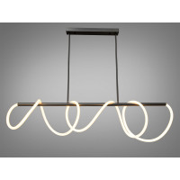 Нова, високоякісна підвісна лед люстра для зали "Роплайт", 48W, чорна Diasha 9752-L1500BHR