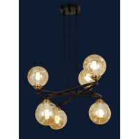 Люстра подвесная декоративная молекула Levistella 761ZDH06-6 BK+BR