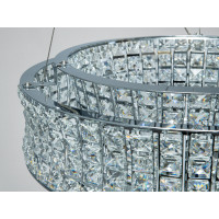 LED підвісна кришталева люстра 110Вт хром пульт Diasha 572/500CH